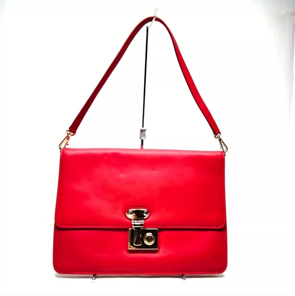 Auth Dolce&Gabbana Miss Linda Red Shoulder/Cluth Bag